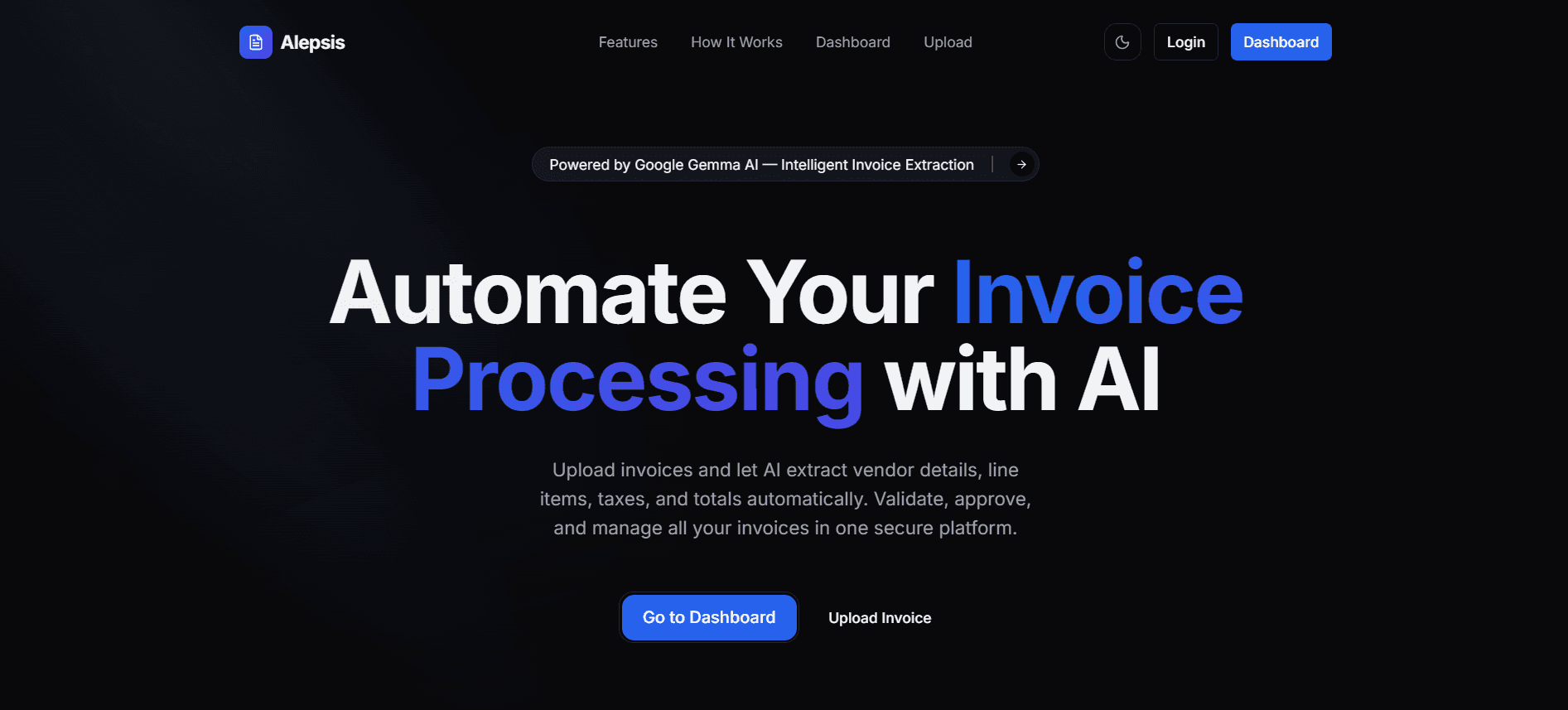 Alepsis — AI Invoice Processing